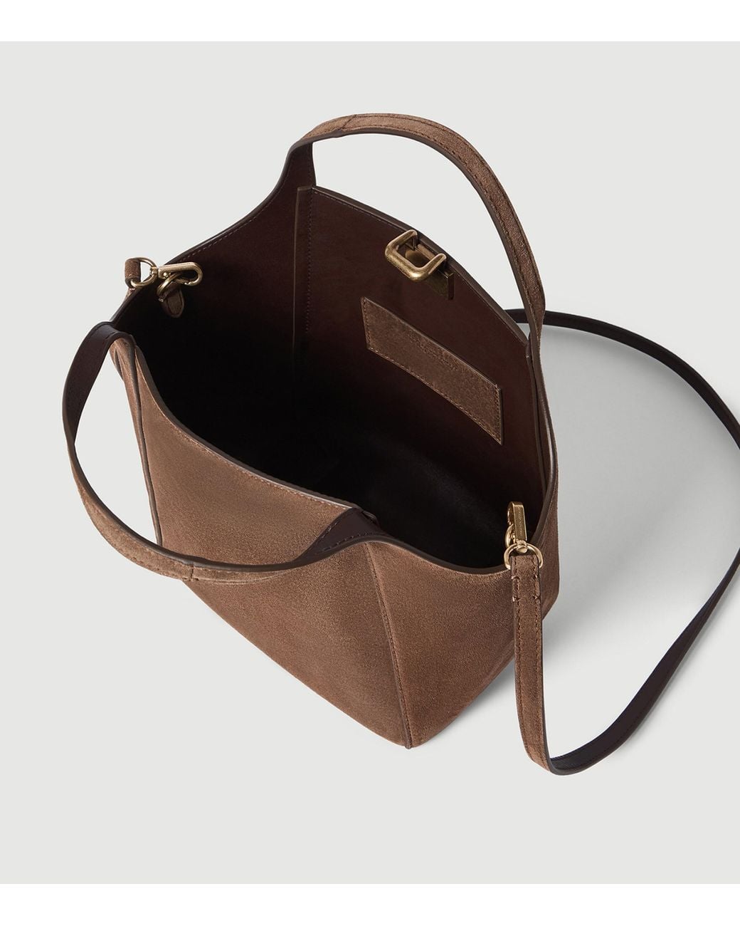 Brunello Cucinelli Brown Small Suede Bucket Bag