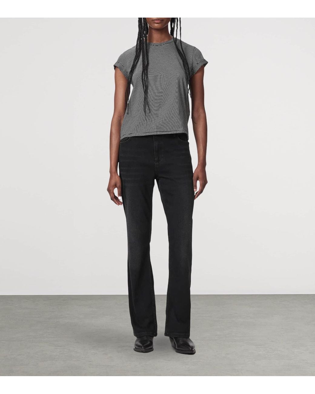 AllSaints Blue Haldan Slim Bootcut Mid-Rise Jeans