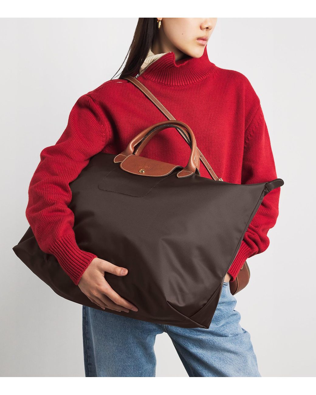 Longchamp Brown Large Le Pliage Original Travel Bag