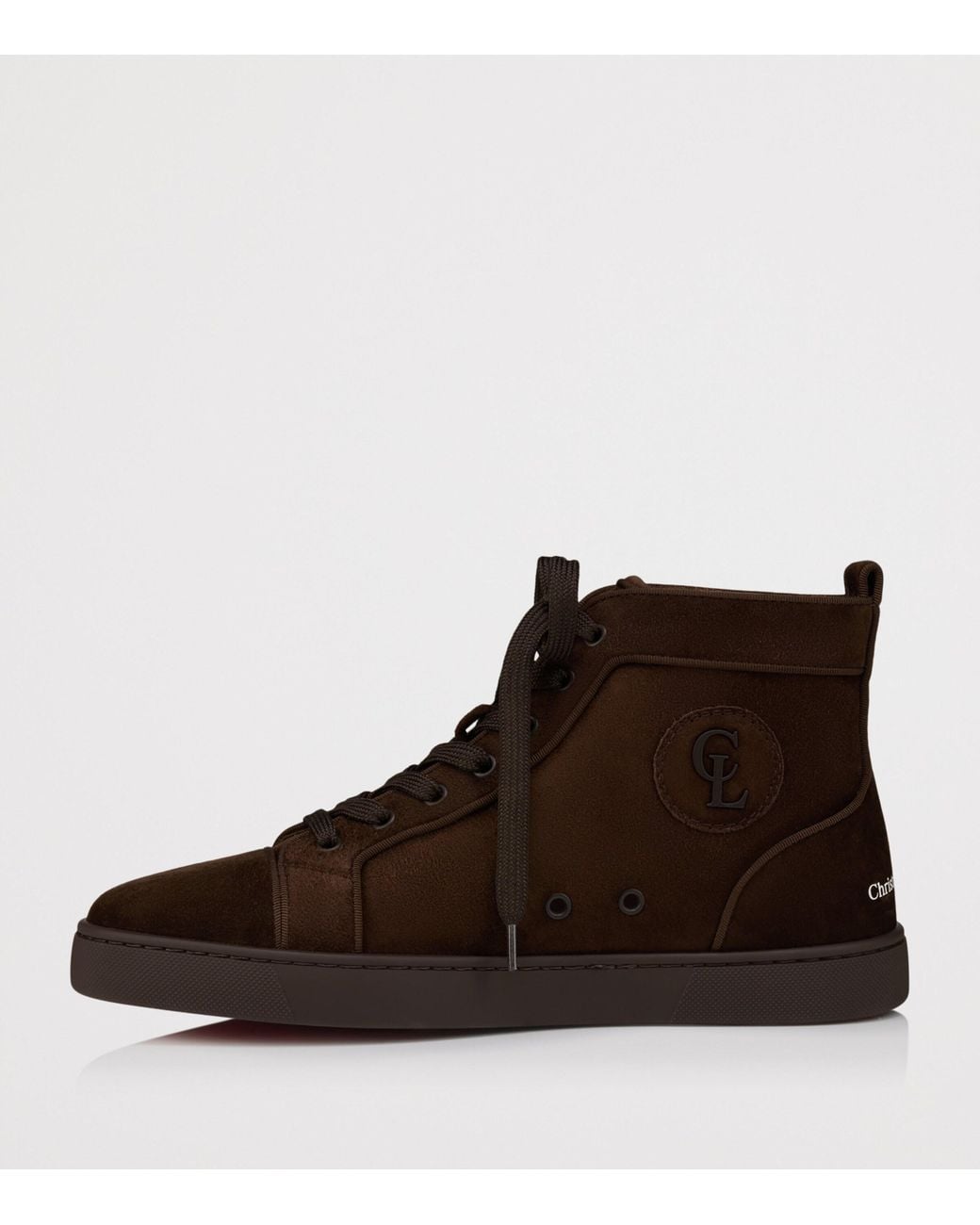 Christian Louboutin Brown Louis Canopy Suede High-Top Sneakers for men