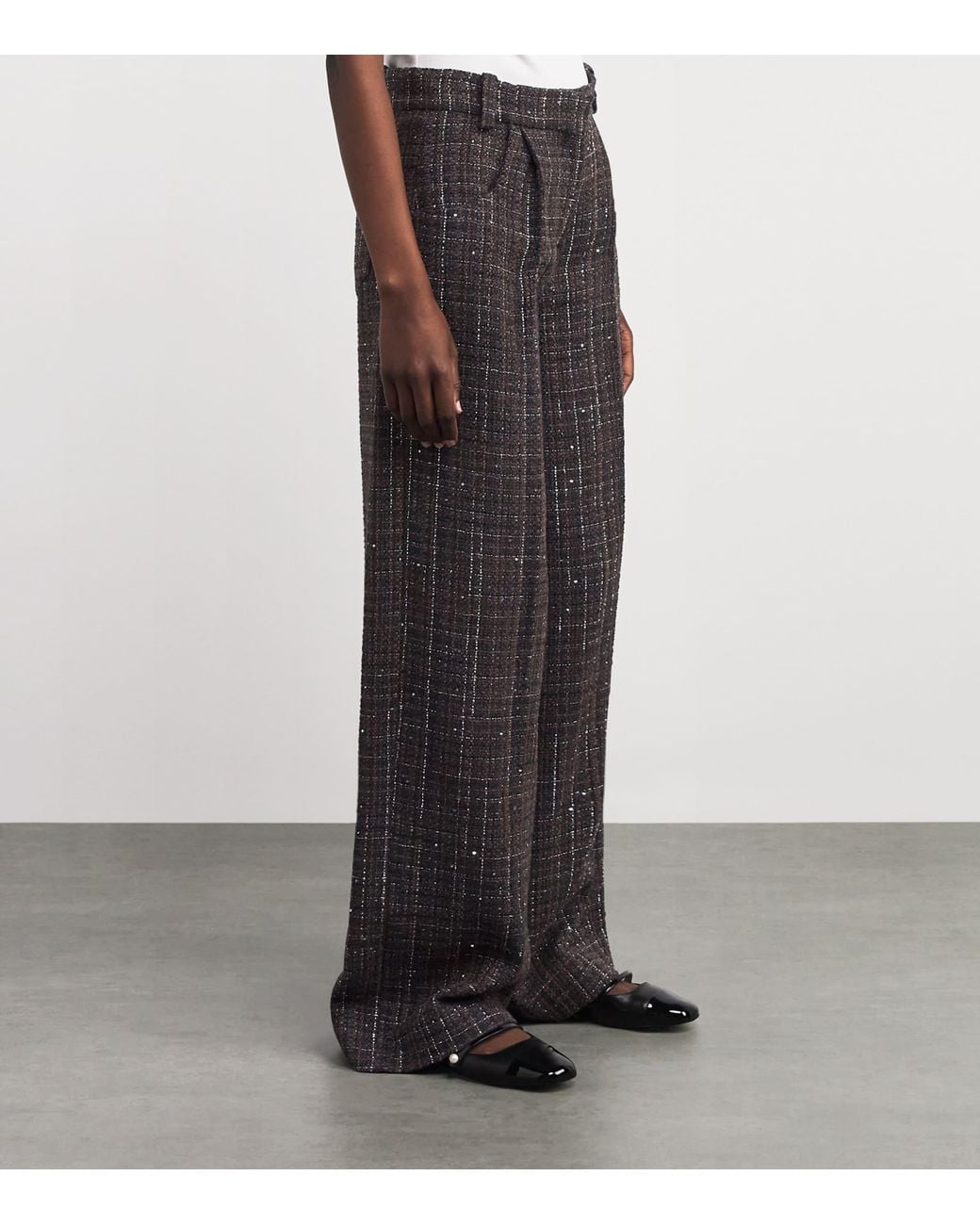 Maje Black Tweed Tailored Trousers