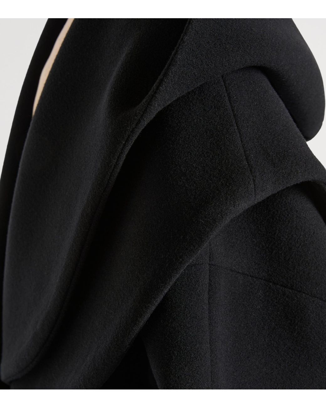 Balmain Black Virgin Wool Oversized Pea Coat
