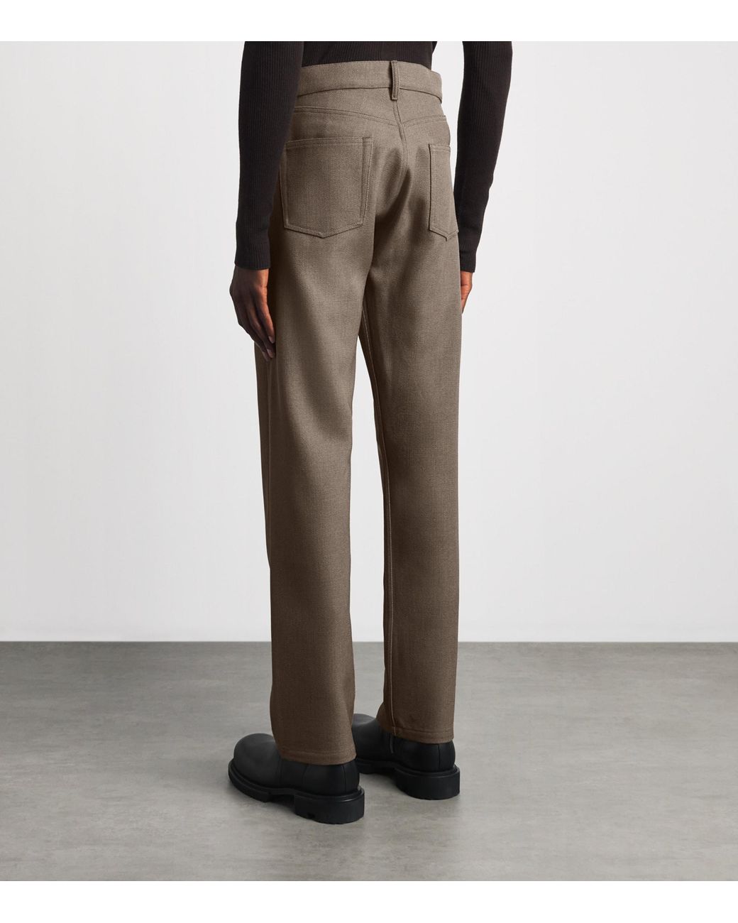 Rick Owens Gray Wool Wide-Leg Kurdt Trousers for men