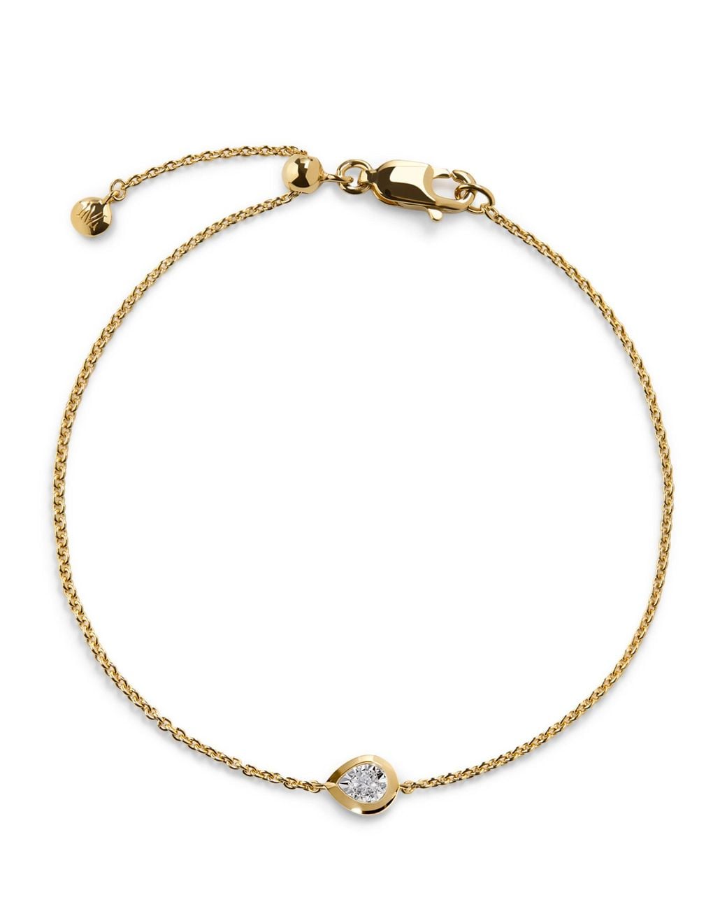 Monica Vinader Metallic Vermeil And Diamond Chain Bracelet
