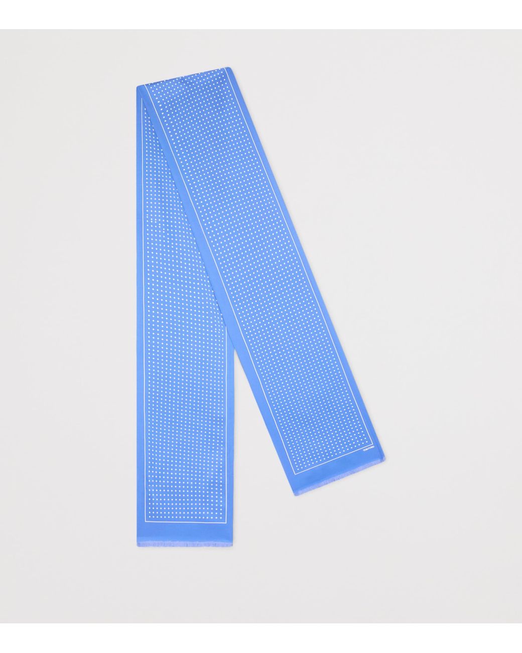 Tom Ford Blue Silk Polka Dot Print Scarf for men