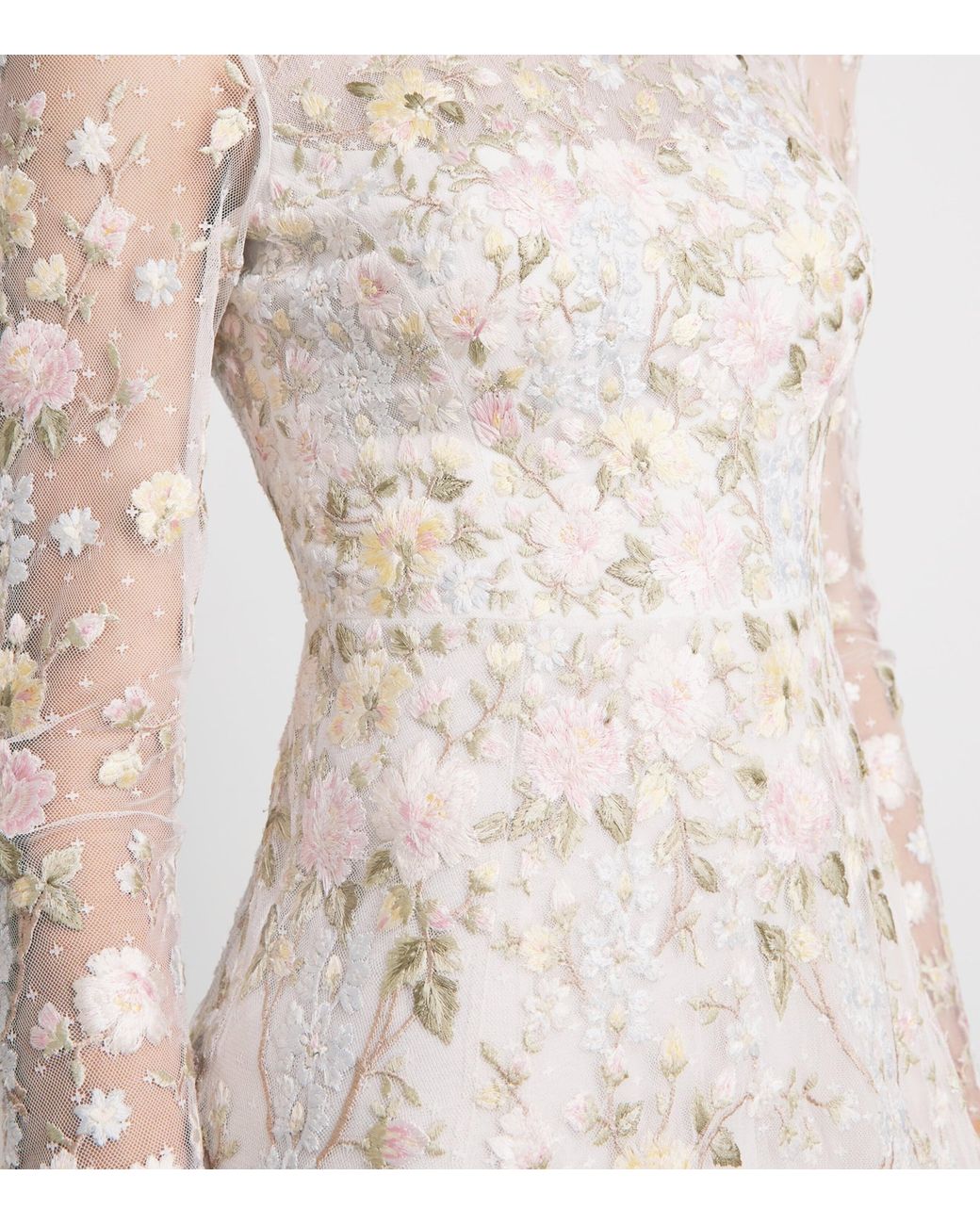 Needle & Thread White Garden Rose Maxi Dress