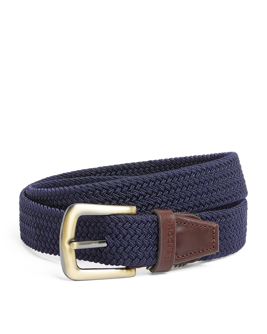 Barbour Blue Leather-Trimmed Woven Belt for men