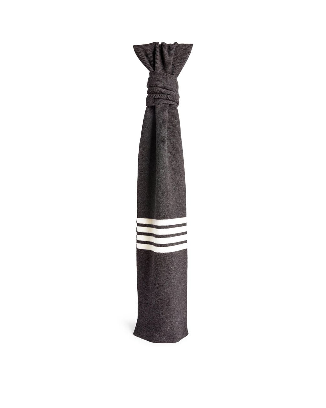 Thom Browne Black Cashmere 4-Bar Scarf for men