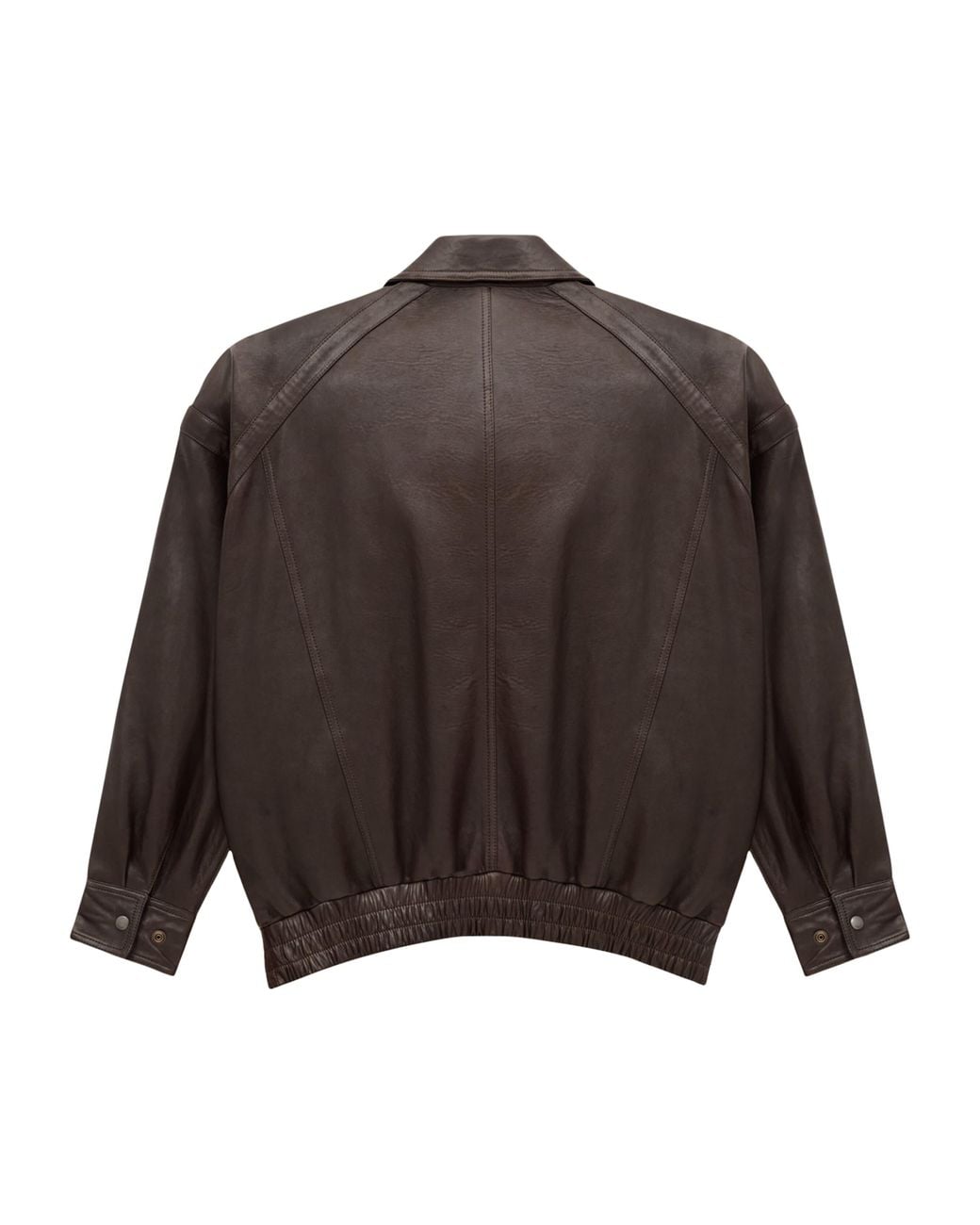 Saint Laurent Brown Leather Bomber Jacket