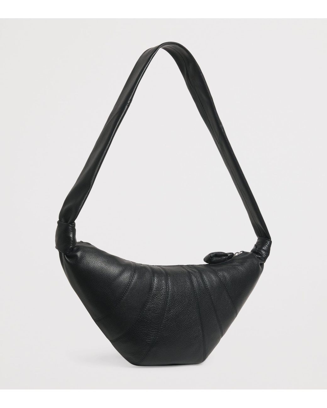 Lemaire Black Medium Grained Leather Croissant Shoulder Bag