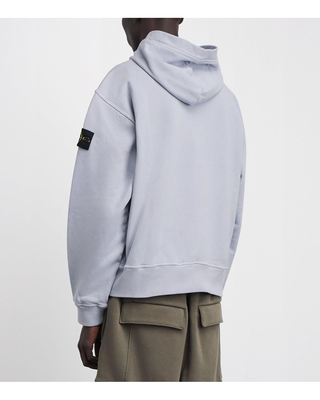 Stone Island Blue Organic Cotton Compass Hoodie for men