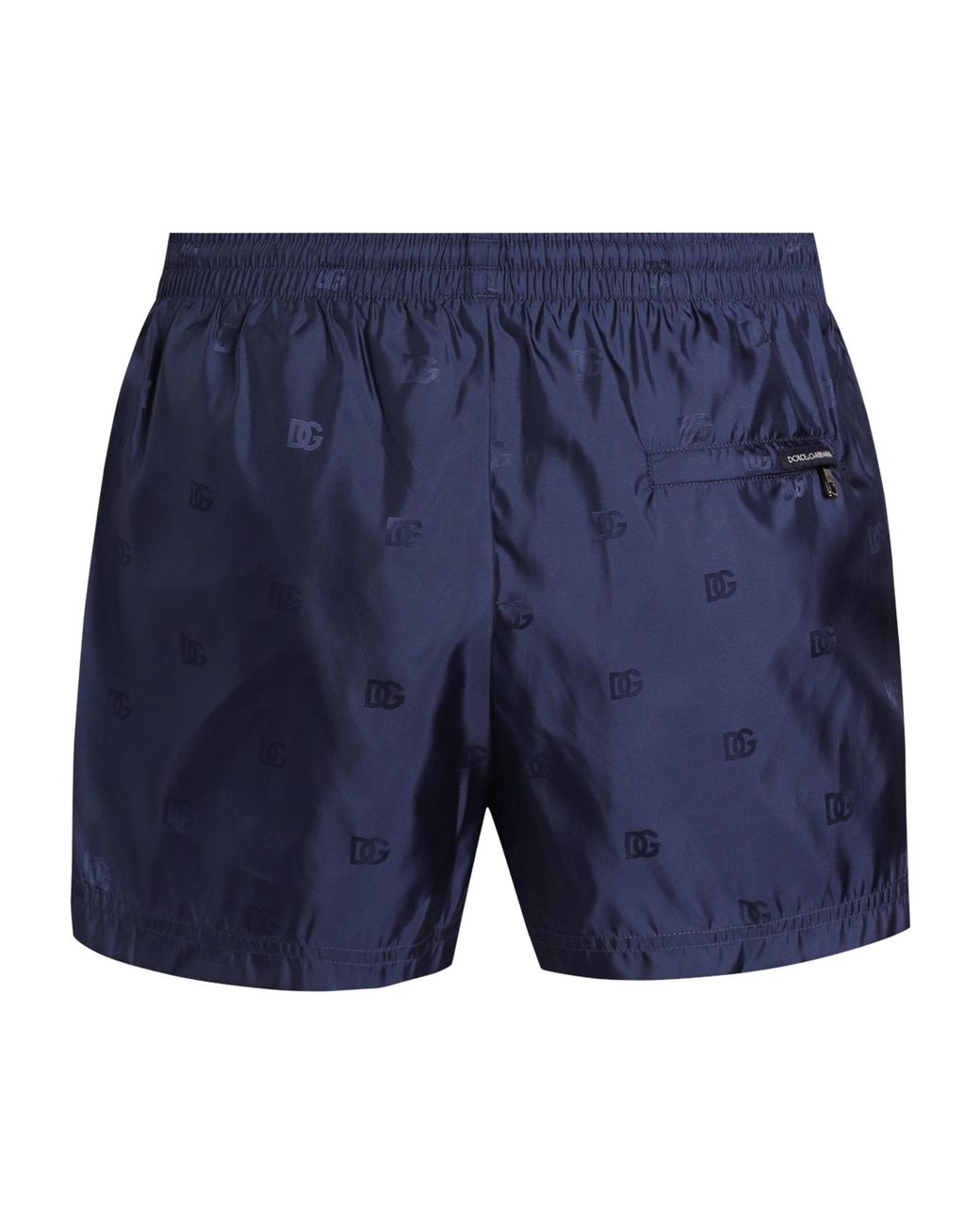 Dolce & Gabbana Blue Jacquard Logo Swim Shorts for men