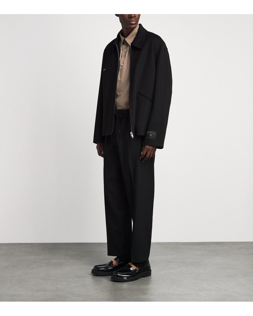 MM6 by Maison Margiela Black Wool Zip-Up Jacket for men