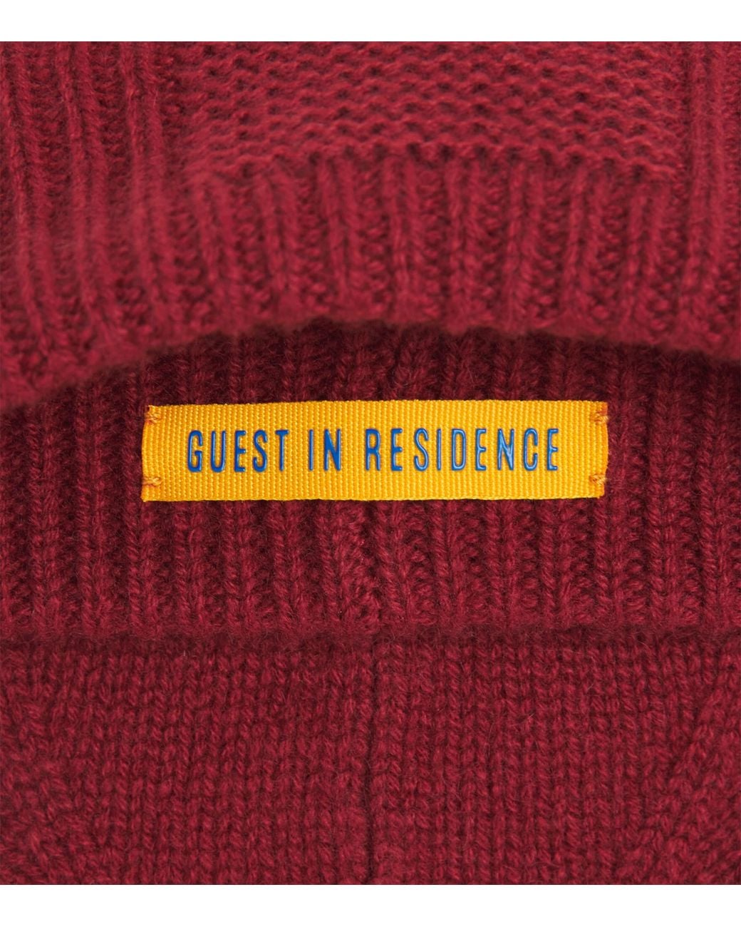 Guest In Residence Red Cashmere Ribbed Beanie