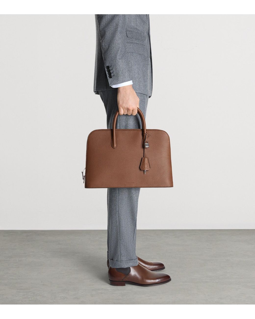 Dunhill Brown Leather Bourdon 41 Briefcase for men