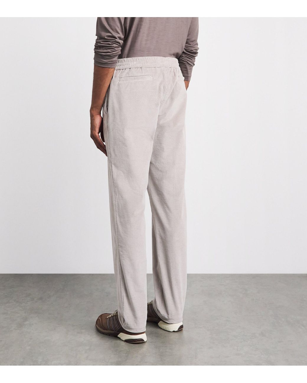 Sease Gray Corduroy Mindset Slim Trousers for men