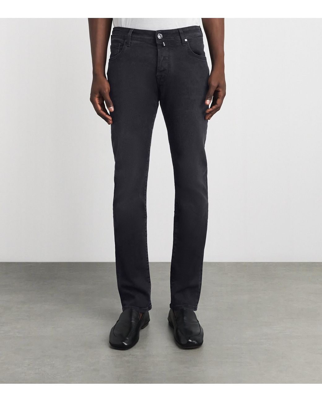 Jacob Cohen Blue Pony Hair-Patch Nick Slim Jeans for men