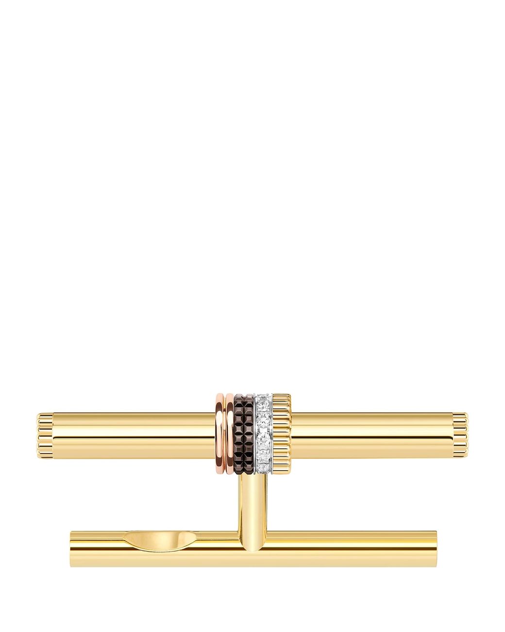 Boucheron Metallic Mixed And Diamond Quatre Classique Double Finger Ring