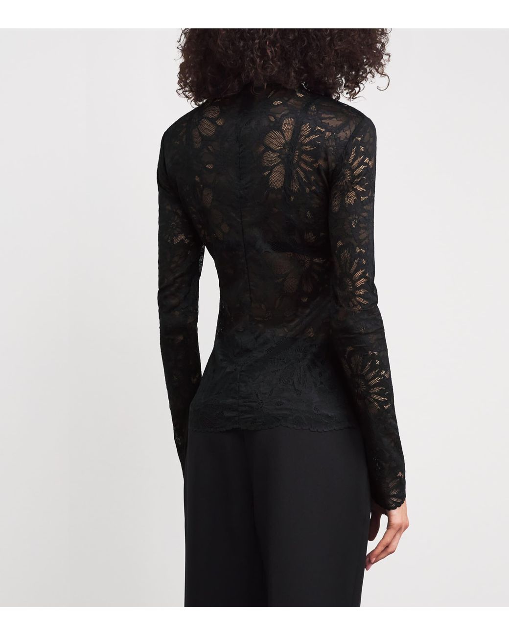 Camilla & Marc Black Lace Eleri Long-Sleeve Top