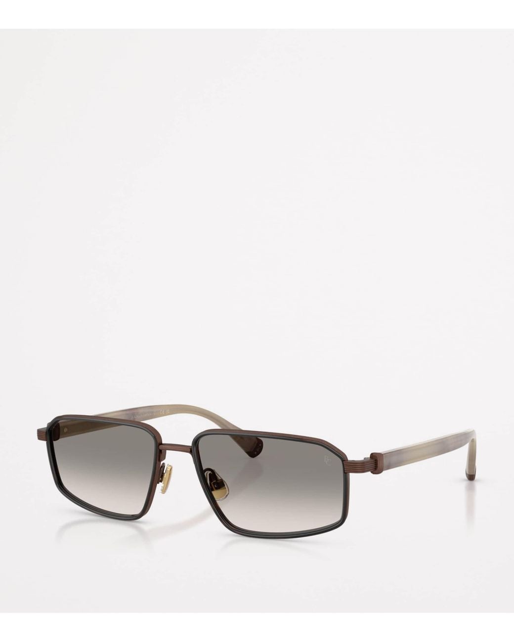 Brunello Cucinelli Gray Titanium Rectangle Jarama Sunglasses for men