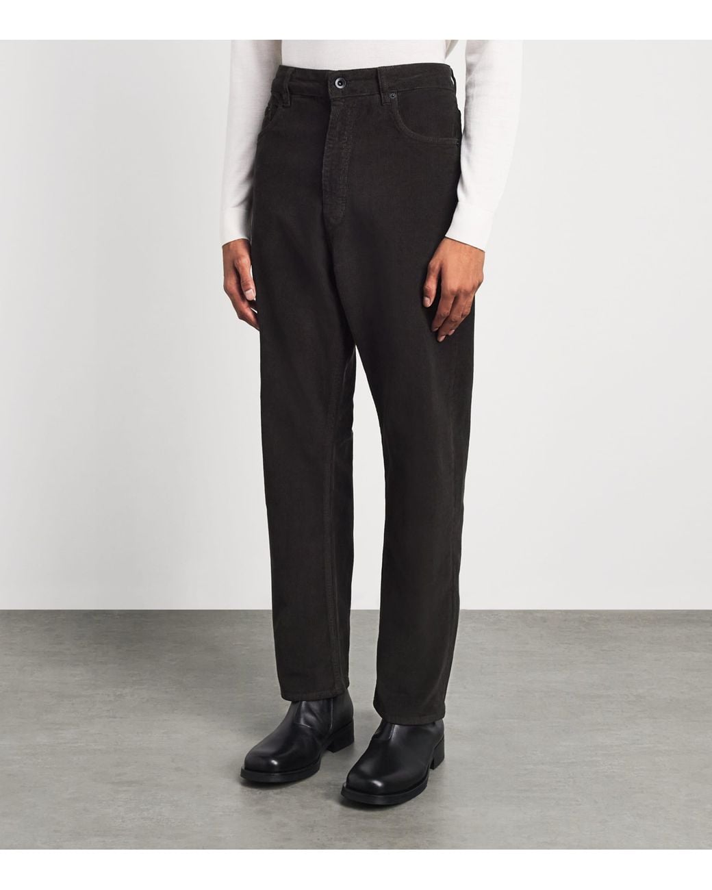 Studio Nicholson Black Corduroy Riso Trousers for men
