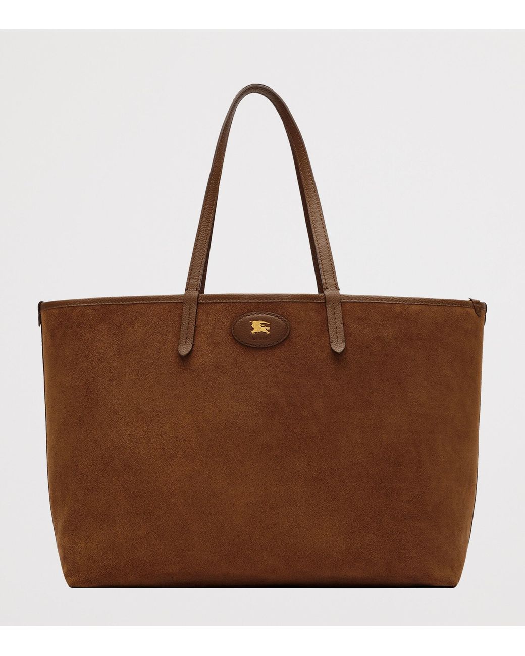 Burberry Brown Medium Suede-Check Reversible Bloomsbury Tote Bag