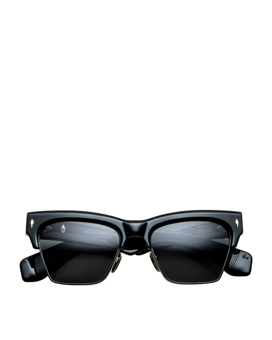Jacques Marie Mage Black Bugsy Square Sunglasses for men