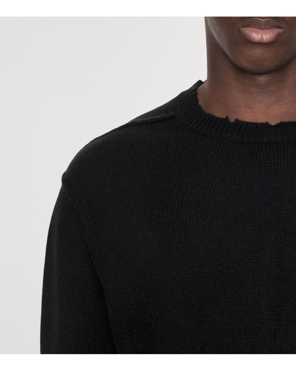 AllSaints Black Wool-Blend Remus Crew-Neck Sweater for men