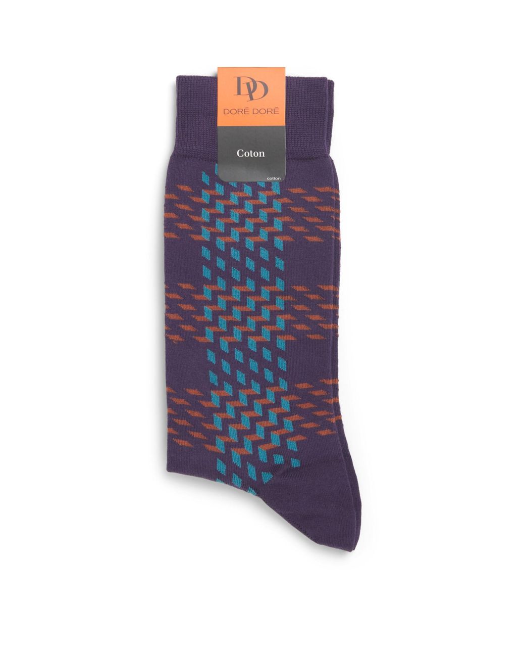 Doré Doré Blue Cotton Patterned Socks for men