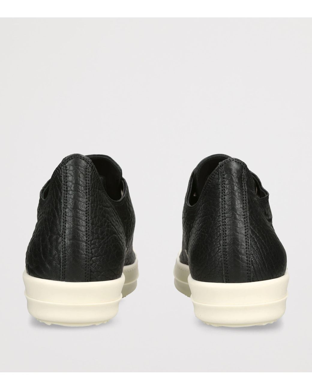 Rick Owens Black Leather Low-Top Sneakers for men