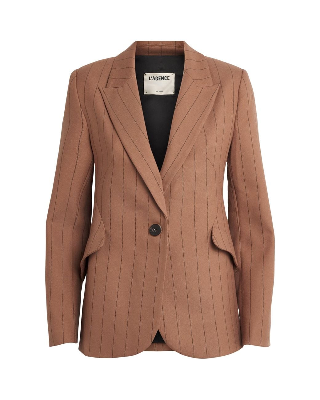 L'Agence Brown Pinstripe Chamberlain Blazer
