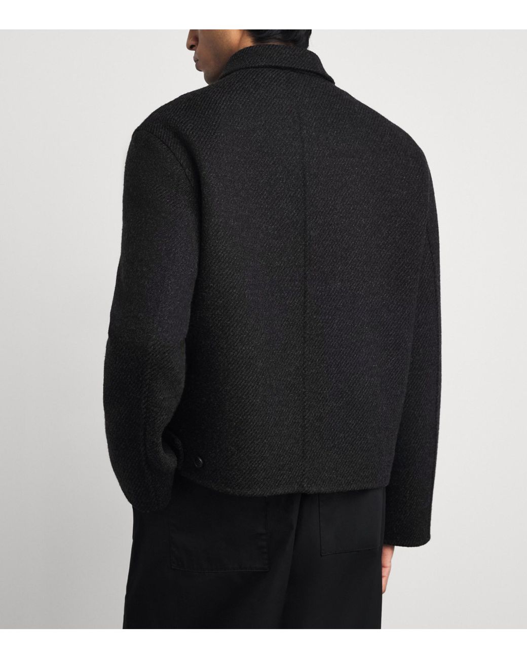 Jil Sander Black Virgin Wool Bomber Jacket for men