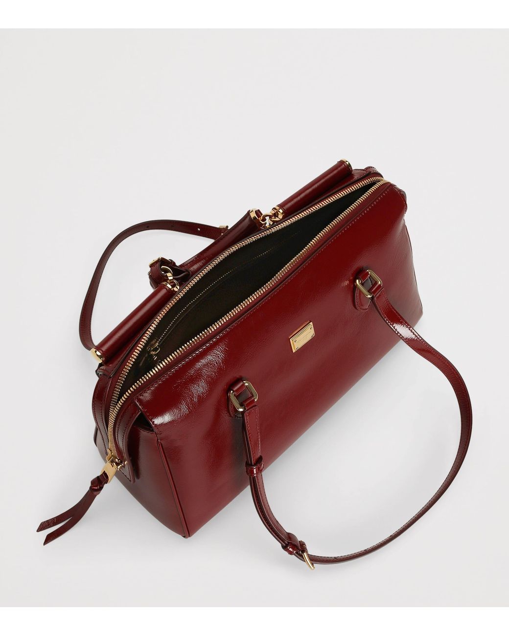 Dolce & Gabbana Red Medium Calfskin Vittoria Top-Handle Bag