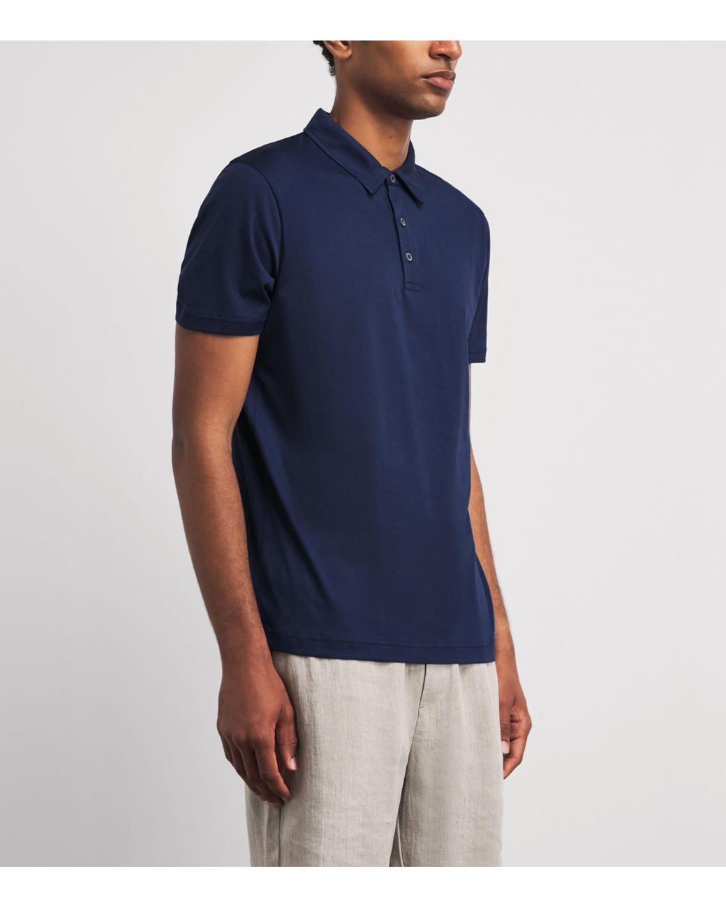 Sunspel Blue Supima Cotton Polo Shirt for men