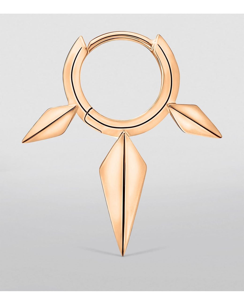 Maria Tash Metallic Faceted Triple Long Spike Hoop Earring