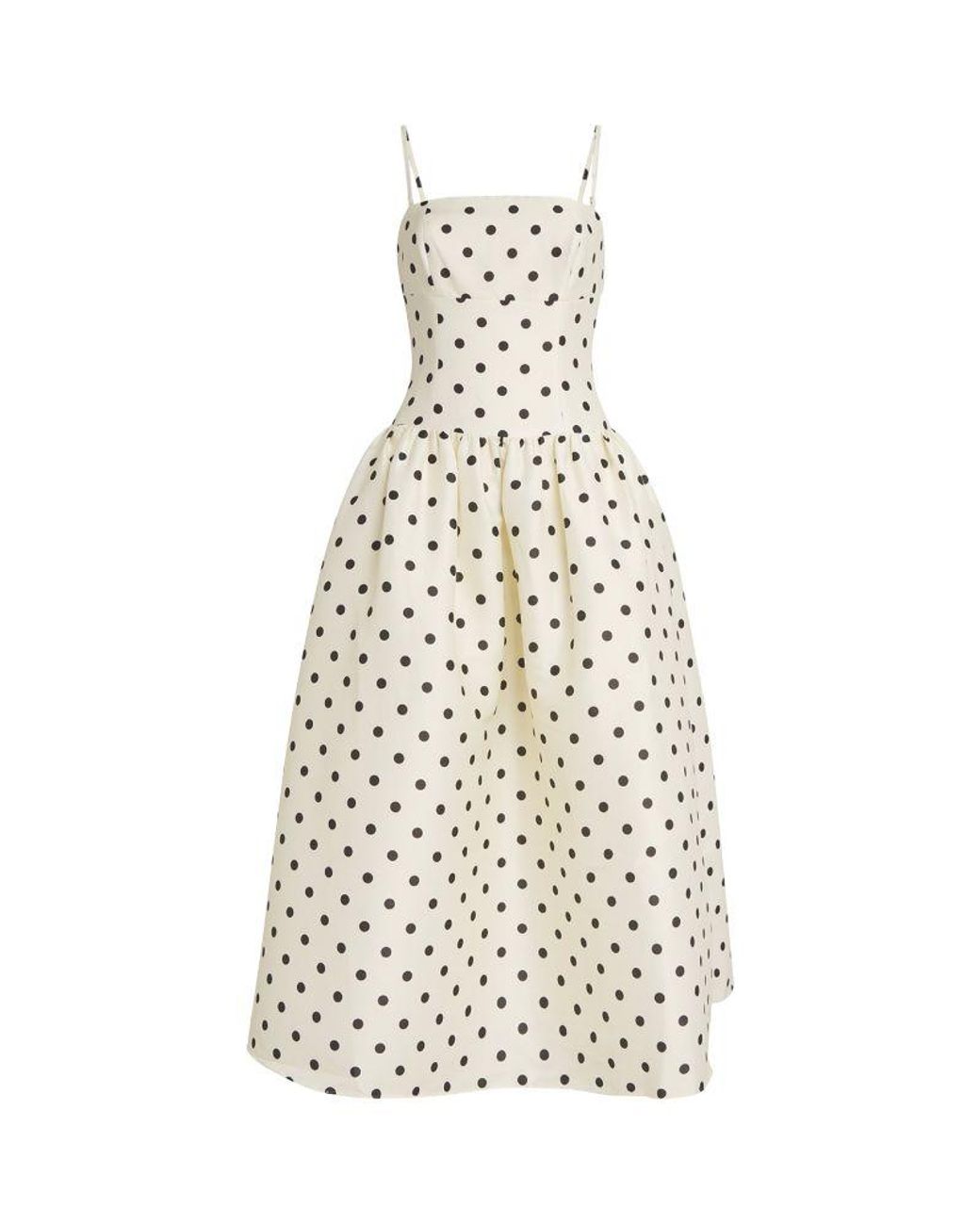self portrait ivory taffeta dress Self-Portrait Polka-Dot Midi in White fall_2026