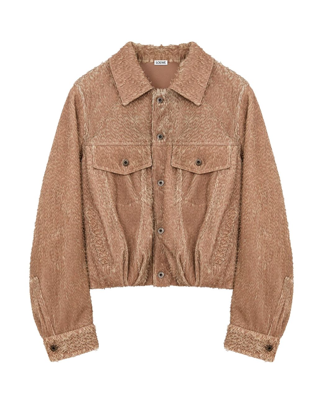 Loewe Brown Textured Lambskin Oversized Jacket