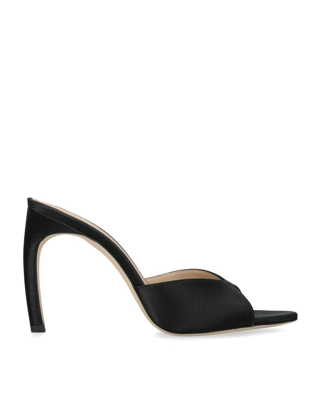 Victoria Beckham Black Satin Harlow Heeled Mules 100