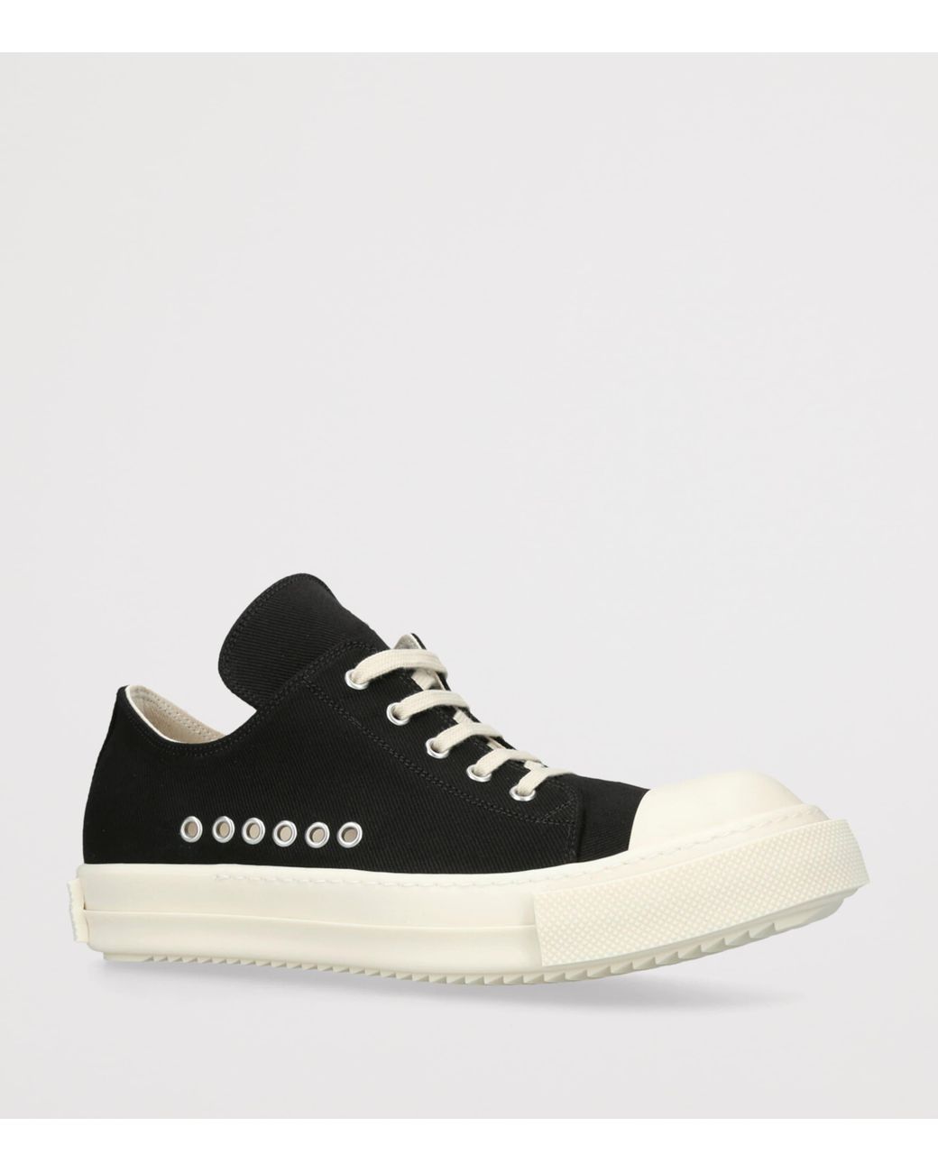 Rick Owens Black Canvas Eyelet Drkshdw Low-Top Sneakers for men
