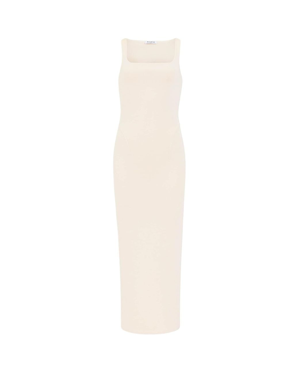Alaïa White Silk-Blend Bodycon Midi Dress
