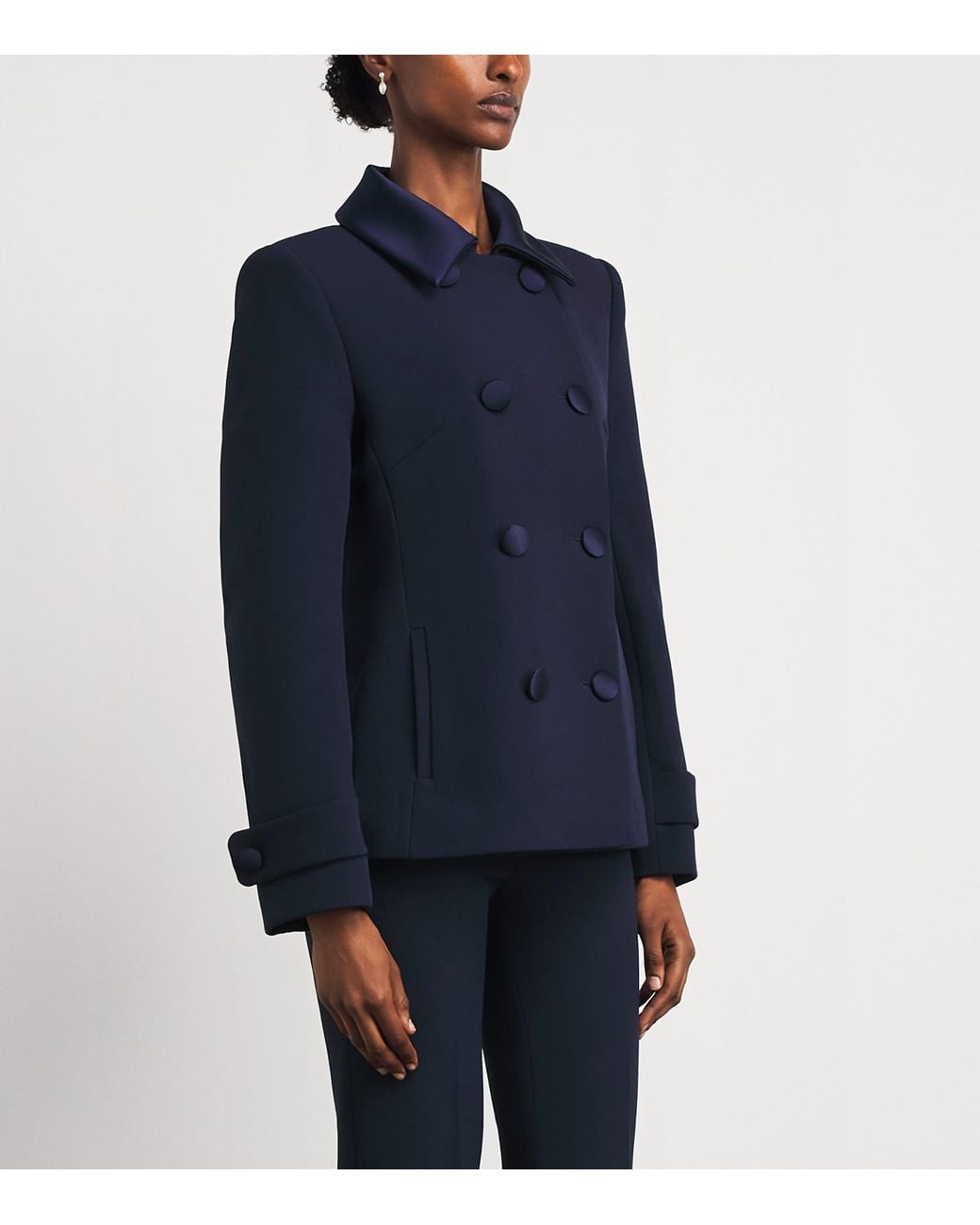 Safiyaa Blue Double-Breasted Blazer