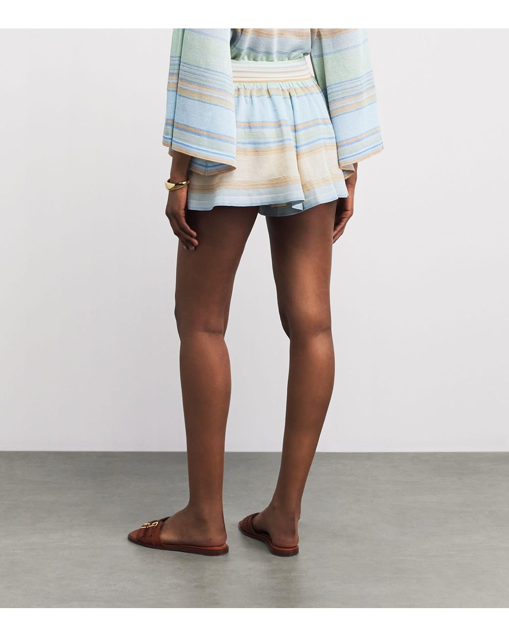 Zimmermann Blue Indra Stripe Shorts
