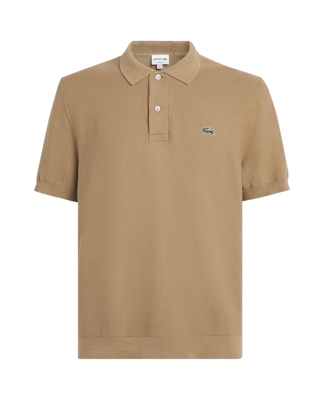 Lacoste Natural Cotton Knitted Polo Shirt for men