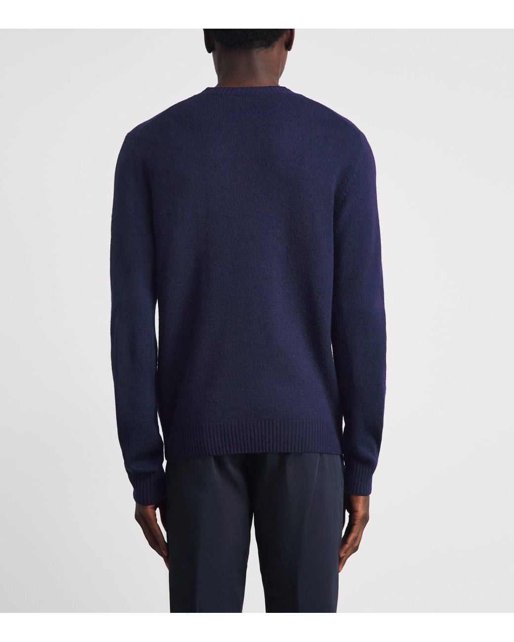 Corneliani Blue Virgin Wool-Blend Crew-Neck Sweater for men