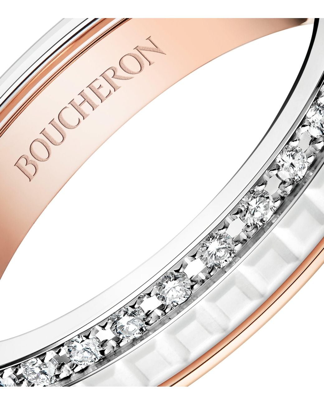 Boucheron White Rose, And Diamond Quatre Edition Wedding Band