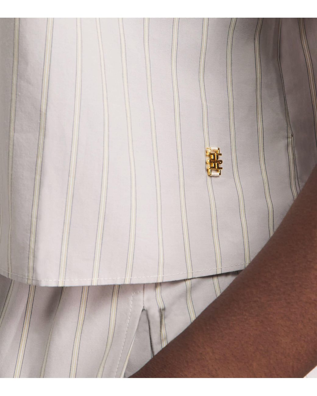 ÉTERNE White Cotton Cropped Ludo Shirt