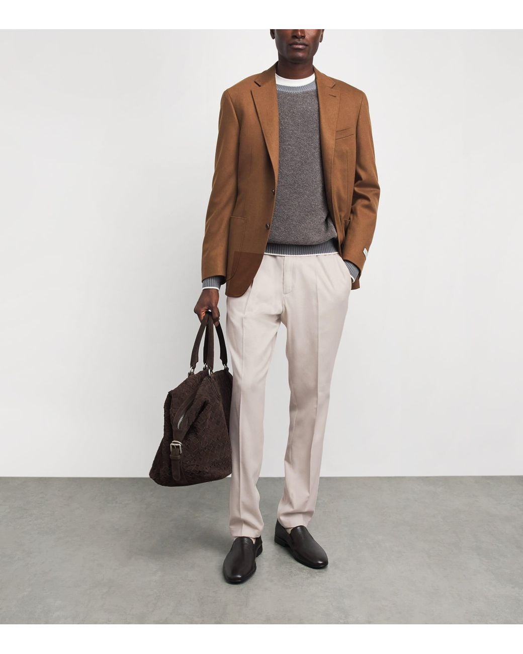 Herno Gray Silk-Cashmere Drawstring Trousers for men