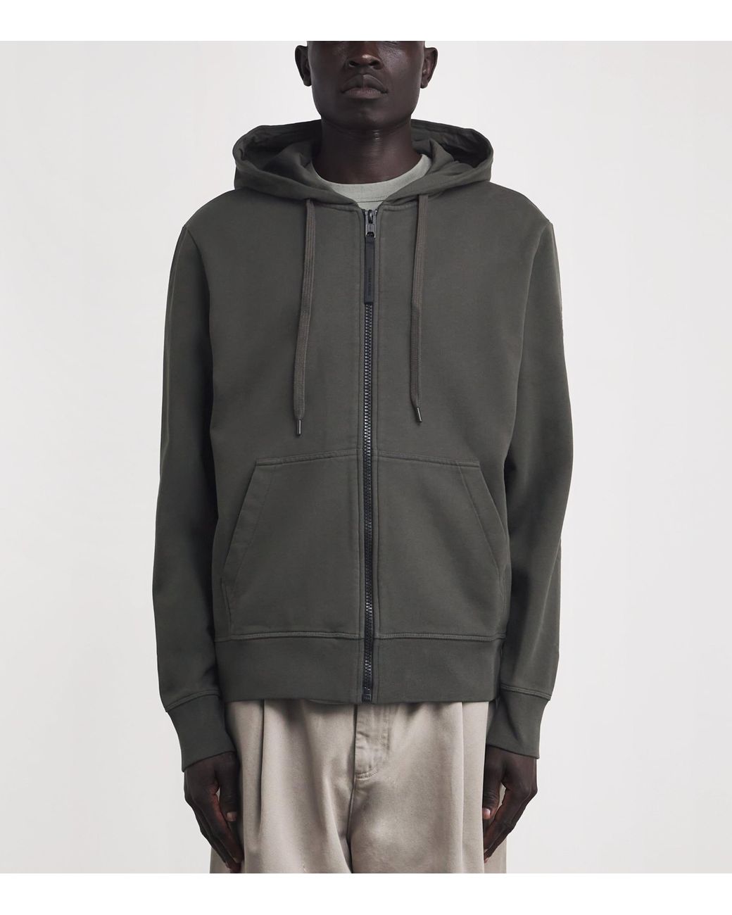 Canada Goose Gray Cotton Zip-Up Huron Hoodie for men