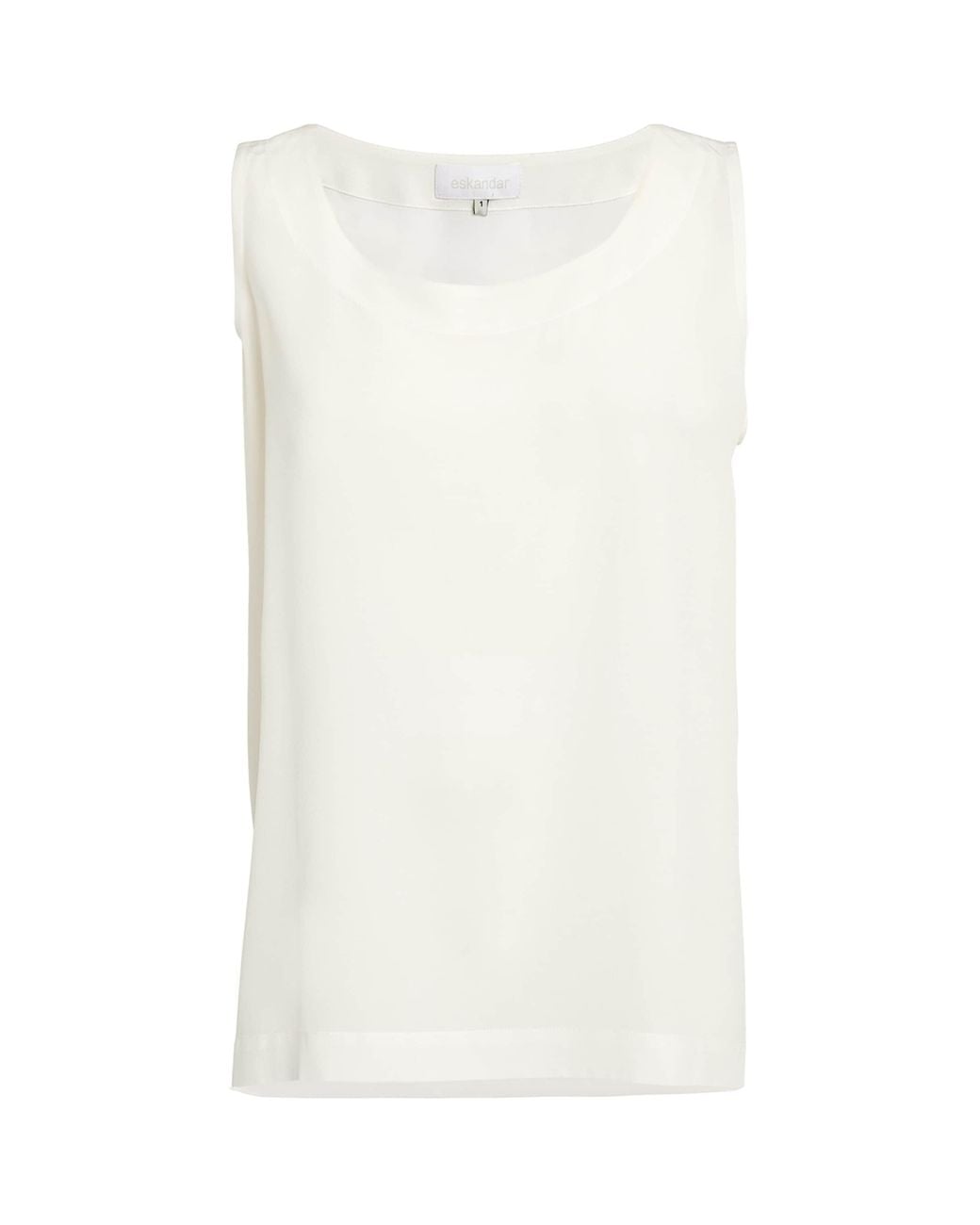 Eskandar White Silk Shell Top