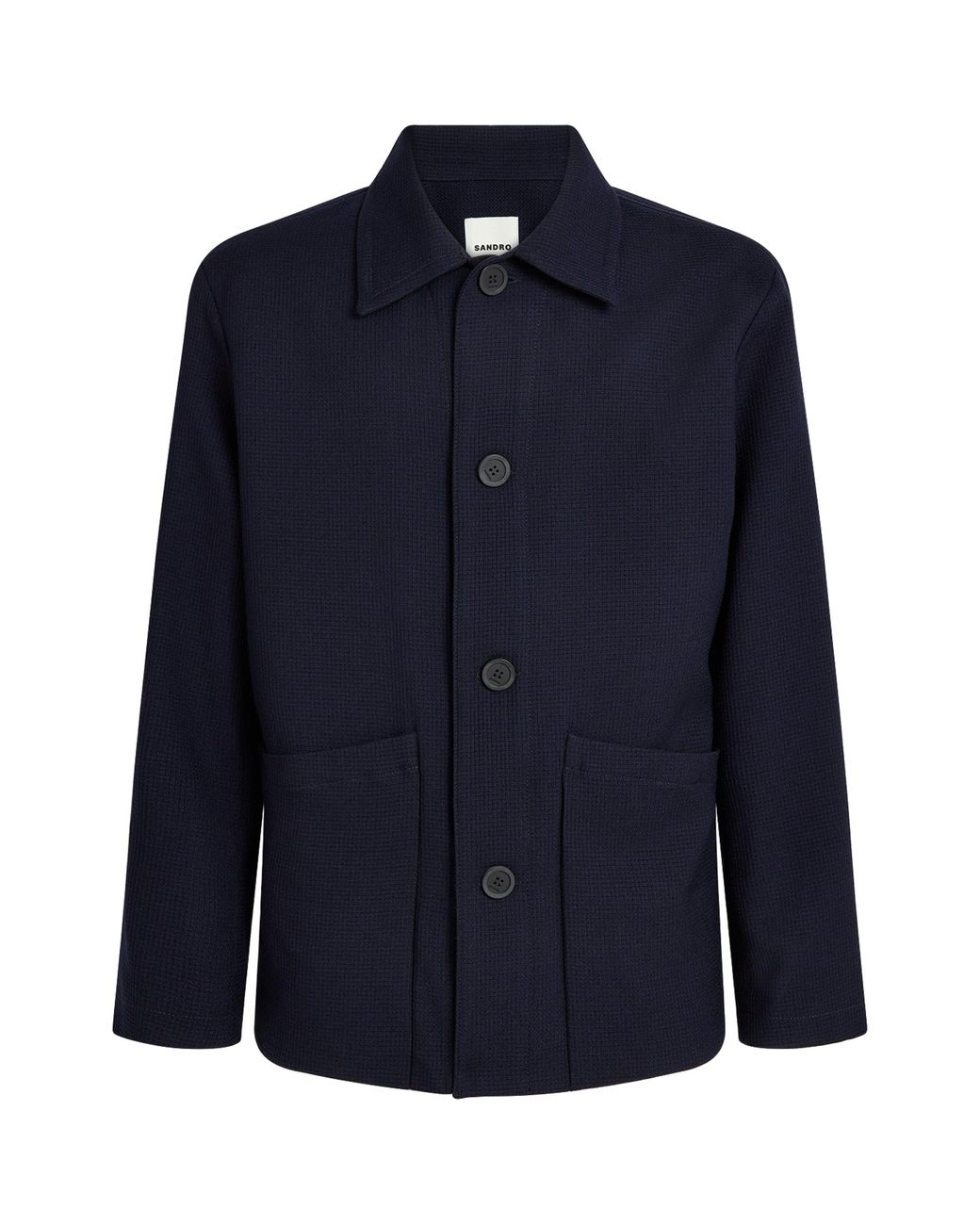Sandro Blue Wool Worker Overshirt for men